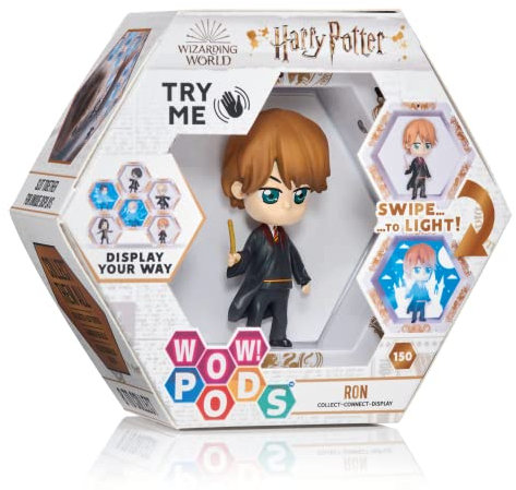 WOW! PODS Harry Potter Zauberwelt beleuchtete Wackelkopf-Figur Serie 2 | Offizielles Sammlerstück – Ron Weasley mit mysteriösem Licht offenbarung | Sammeln Sie verbinden und präsentieren