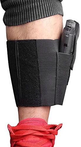 Knöchel Holster, Verdecktes Trage-Knöchelholster, verstellbare elastische Bein-Waffenholster für Männer und Frauen, Rechts- und Linkshänder-Zug