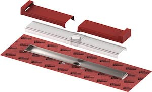 TECEdrainline Duschrinne Evo, 1000 mm wandbündig, befestigte Dichtmanschette 601003