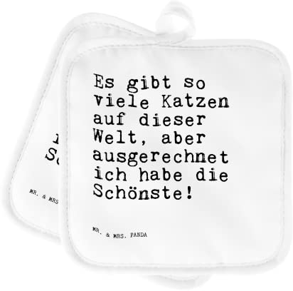 Mr. & Mrs. Panda Topfuntersetzer Es gibt so viele... - Geschenk, Katzenliebhaber, Katzenbesitzer, Spruch, lustige Sprüche, Katze, Topflappen,