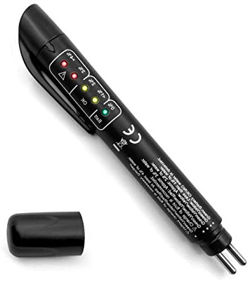 Probador de líquido de frenos, líquido hidráulico, analizador de humedad de aceite líquido con 5 indicadores LED, DOT 3 DOT 4 DOT 5.1, bolígrafo probador de líquido de frenos para comprobar el motor,