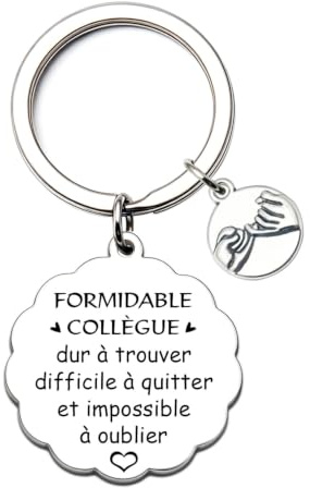 LUODAN Cadeau Collègue Porte-clés,Cadeaux Anniversaire Femme Homme,Porte-clés d'amitié,Cadeau de Retraite,Collègue Depart Collegue de Travail Porte Clés Personnalisé Idee Cadeaux Amie