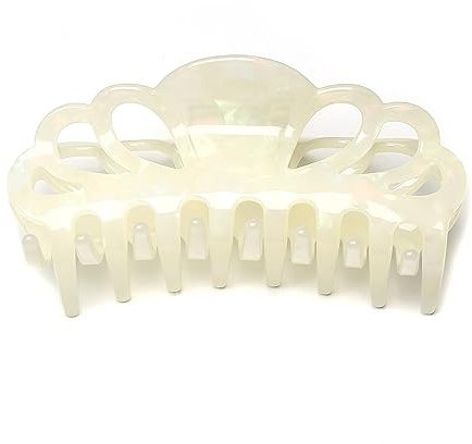 QinGoo Groß Acetat Haarklammer Klauen Haarspange Schöne Damen Haarschmuck Elegant Haar clips, 10cm, Weiß