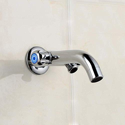 Grifo mezclador Grifo sin plomo Giratorio en la pared Lavabo de agua fría individual Fregadero Grifo mezclador Balcón Lavadero Fregona Piscina Llave de paso Universal Bibcock Todo Bronce Giratorio