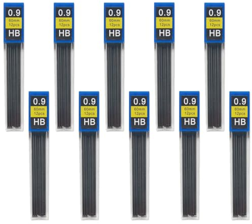 DDKY 120 Bleistiftminen, 0,9 mm Druckbleistiftminen, bruchsichere Ersatzminen, glattes und klares Schreiben,