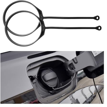 JNNJ 2 Pieces Car Fuel Tank Cap Line, Rubber Fuel Tank Cap Retaining Strap, Car Fuel Tank Cap Line Quick Install Wire, Tanks Caps Tether Spare Parts, Replacement Rope And Ring for Most Vehicles
