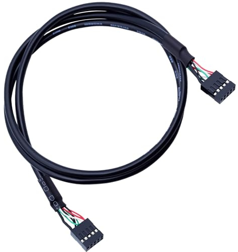 FDXGYH USB Header Extension Cable Black USB 2.0 9-Pin Female to 9-Pin Female Internal Motherboard Header Cable
