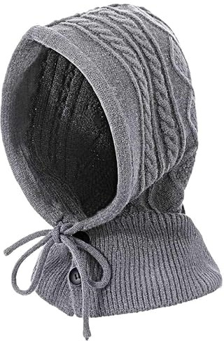 TAGVO Sturmhaube Stricken Gesichtsmaske, Balaclava Winter Nackenwärmer Winddicht, Mütze Schal 2 in 1, Winter Strickmütze Mütze Skimaske Winddichter Hut für Männer und Frauen