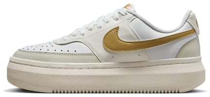 Nike W Court Vision Alta, Scarpe Basse Donna, White Metallic Gold Light Bone Sail, 36.5 EU