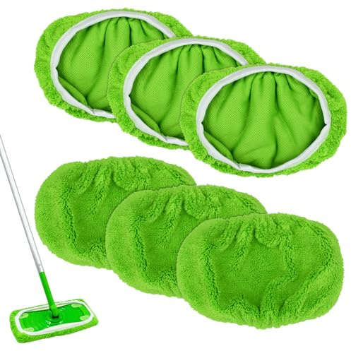 Recambio Fregona Paño de Repuesto, Mopa de Microfibra Paños de Limpieza Compatible con Swiffer Sweeper, Recambios de Mopa Lavables y Reutilizables 6 Piezas
