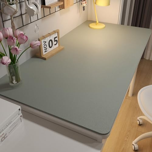 BESTORI Multifunktionales Schreibtischunterlage rutschfeste Wasserdichter Mauspad PU Leder Ultradünnes Mauspad für Büro und Zuhause Grau, 70 x 120 cm