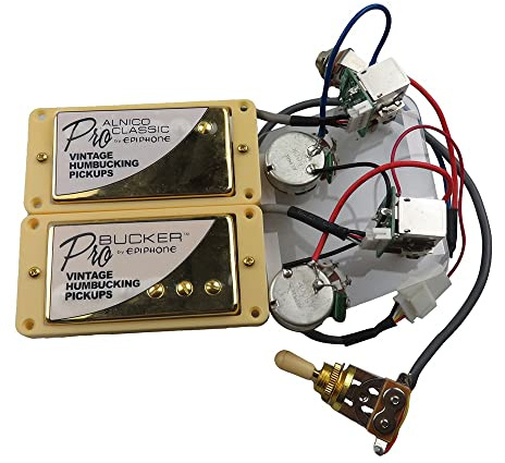 Micros Alnico classique vintage et pro Bucker Humbucker pour guitare électrique avec câblage pro Ensemble de micros pour guitare électrique (Or YE)