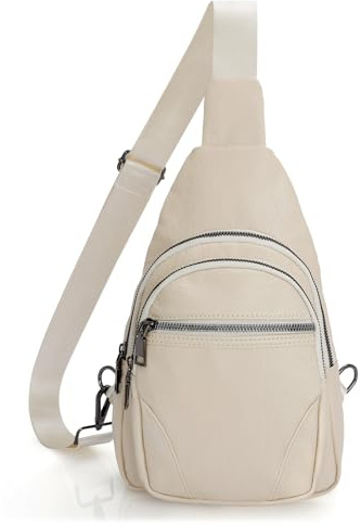 LEACOOLKEY Kleine Schultertasche für Damen, Leder, Bauchtaschen, Crossbody-Taschen, trendige Damen-Brusttasche für Reisen, Anti-Diebstahl-Geldbörse