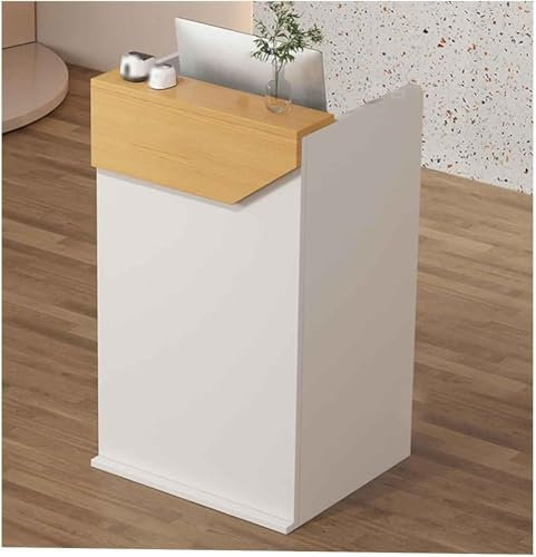 GJVBGA Kleiner Empfangstisch für Schönheitssalon, moderner Rezeptions-Schreibtisch, abschließbare Schublade, 95 cm hoch, Büro-Computertisch, Einzelhandel, Theke für Kasse, Lobby, Geschäft (Größe: 80 x