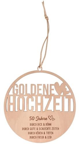 Spruchreif |Holz-Dekohänger | Türkranz | Mini Deko Loop mit Schriftzug | Hochzeitsdeko | Geschenk Goldene Hochzeit