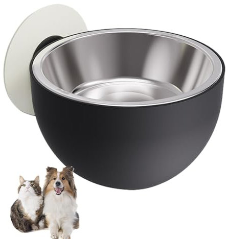 Futternapf für Haustiere, Edelstahl, auslaufsicher, wandmontiert, Hundenäpfe mit Ständer, feste Wandhalterung, erhöhter Welpen-Futternapf, abnehmbar, für Katzen, Hunde, Futter und Wasser