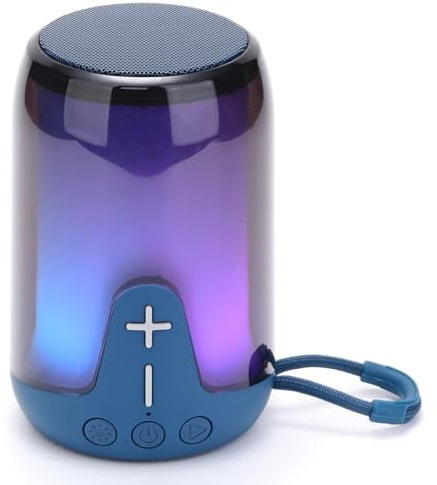 Bluetooth Speaker Portable LED pulsating Light Effect Transparent high Sound Quality Heavy bass RGB Gifts Support U Disk, AUX Playback, TF Card, Hands-Free Call,TWS Couplet (Blue)