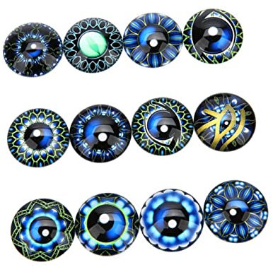 MUSISALY 20pcs Round Glass Cabochon Patches Jewelry Patches Gems DIY Jewelry Supplies for Decorative Crafts