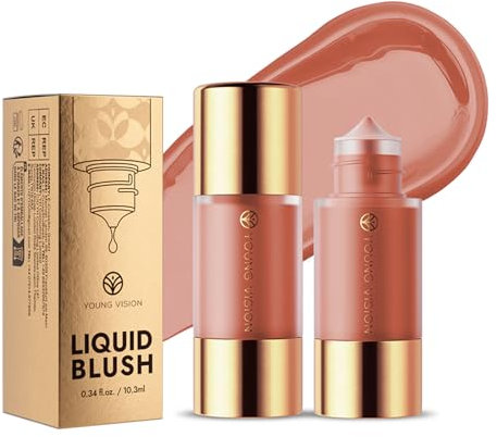 Liquid Blush Cream Face Blush - Soft Velvet Silk Texture, Long-lasing, Buildable and Blendable, Moisturizing Face Liquid Blush Stick for Cheek (01#, 37g)