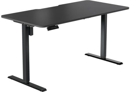 LeetDesk Entry Gaming Tisch – Elektrisch höhenverstellbarer Gaming Schreibtisch und PC Tisch – Ergonomischer Gaming Desk für Gamer – Schwarz, 140 x 70 cm - Gamingtisch