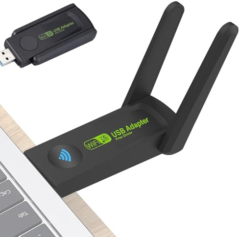 Adattatore WiFi USB Plug-N-Play 600Mbps Con Antenna Doppia Esterna | Adattatore Wireless A Doppia Banda USB 3.0 Compatto, Ampia Compatibilità per PC Desktop e Laptop, tutti i
