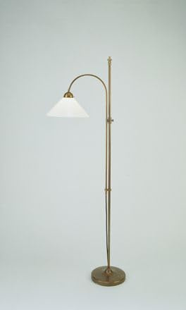 Licht-Erlebnisse Stehleuchte Glas Berliner Messing Wohnzimmer 160 cm E27 bis 60 W Ambienteleuchte Leselicht gemütlich wohnlich blendarme Stehlampe beweglich