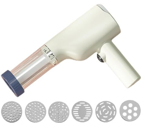 Máquina eléctrica de mano para pasta, prensa automática recargable, cortador de fideos con 6 moldes diferentes, inalámbrica de 1500 mAh para espaguetis, ramen