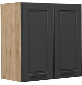 Vicco Hängeschrank R-Line, Anthrazit Landhaus, 60 cm | MDF-Front · 1 Einlegeboden · Tiefe – 31 cm · Metallgriffe · ✓ Praktischer Stauraum