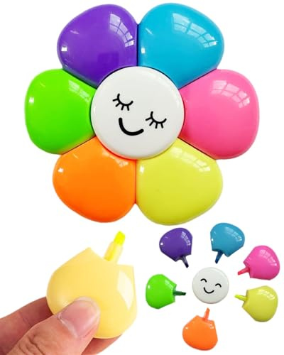 MYGLOAR 6-in-1 Textmarker mit Blumenmotiv