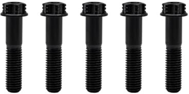 Dunxiles Bolzen M10 x 1,25 x 25 mm Torx für Motorräder Sechskantkopf Doppelantrieb Schwarze Titanflanschschraube 5er-Pack