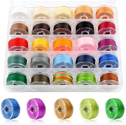 25 Rollen Gewachste Baumwollschnur,0,55 Mm X 10 M Lang Schnur FüR ArmbäNder,Kann Zugeschnitten Werden Armband Schnur,Polyesterfaden Band FüR ArmbäNder,Kann Zum Weben Von FreundschaftsarmbäNdern Usw