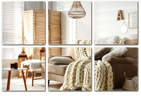 Selbstklebende Wandspiegel 30x30cm Set 6 Stück | Minimalistische Spiegelfliesen ohne Rahmen | Stilvolle Deko für Bad, Flur & Schlafzimmer
