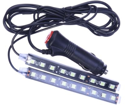 Mobestech Luces de LED para Automóvil Tira de Leds Azul Iluminación Interior Durable Instalación con Encendido de Mechero Diseño Flexible y Compatible con Varios de Vehículos