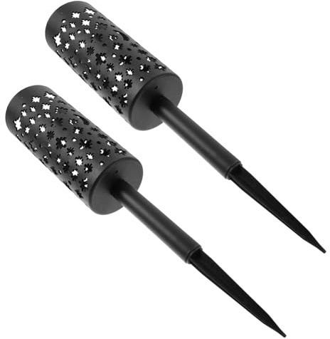 TOYANDONA Lot de 2 Vases pour Fleurs de Cimetière en Résine Noire, Supports Creux Coniques Élégants et Faciles à Installer pour Décoration Extérieure et Cérémonies Funéraires