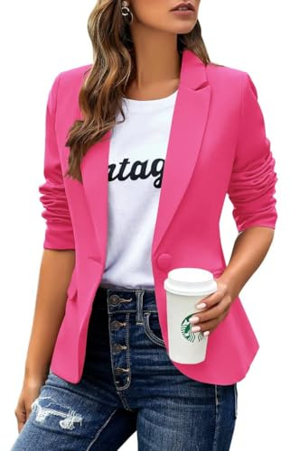 Cicy Bell - Giacca casual a maniche lunghe, blazer con risvolto, adatto per l’ ufficio e il lavoro, giacca blazer