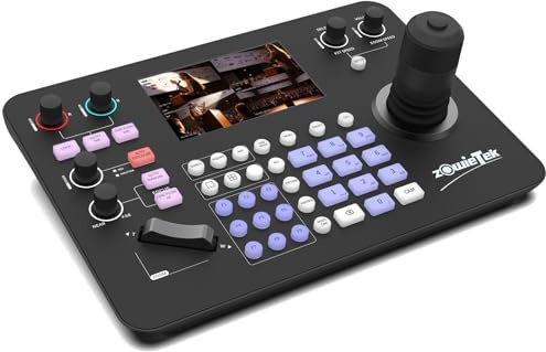 PTZ-styrenhet Zowietek ZowieKBD, 7D Joystick, modell utan NDI | HDMI-utg., 5 LCD realtidsmonitor fyrvy, automat. kameradetektering, kameragrp., Zowie-Ecosystem, Tally, Ljudutg.