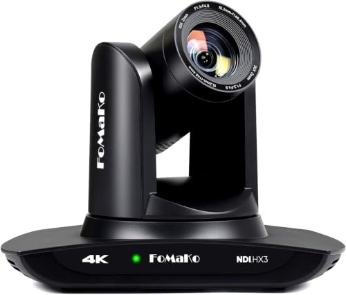 FoMaKo 4K PTZ Kamera 30x Optischer Zoom NDI HX3 SDI HDMI PoE, K30NS | KI-Personenverfolgung, 3G-SDI, HDMI LAN(PoE) USB3.0, für Events. Live-Gottesdienst, Videokonferenz, YouTube, OBS Streaming