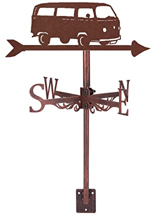 Girouette de Ferme à Fixer sur Le Toit, kit d'indicateur de Direction en métal 3D pour Voiture, Ornement extérieur pour Jardin, terrasse, Toit, Accessoires de décoration, Bronze, Tracteur (Bus Bronze