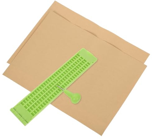 Tavoletta Braille in Plastica con 27 Righe e 30 Spazi, Kit Completo con Stilo Flessibile e Fogli per Esercizi, per Non Vedenti