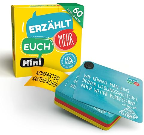 Erzählt euch mehr Kids (Mini) | Kartenspiel Für Kinder | Fragekarten Für Familien | Lernspiel Zur Einschulung | Spiel Für Autofahrt Und Reise (Erzählt euch mehr Kids (Mini))