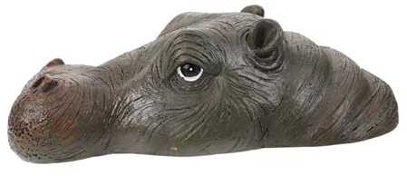 BESPORTBLE Statue Flottante Tête Hippopotame Résine Réaliste pour Étang Décoration Jardin Extérieur Compacte et Légère Ornement Naturel pour Bassin et Piscine