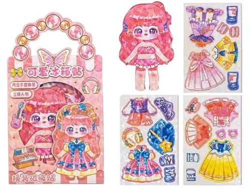 Générique Magnetische Puppen zum Anziehen – Sammelbare Outfits | magnetisches Puppenspielzeug zum Anziehen für Schüler, Modeliebhaber, Vorschule, Party, Haus, Zimmer