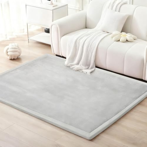 Alfombra Bebe Acolchada Plegable, Alfombra Bebe Antideslizante, 80 x 120 cm Alfombrilla para Gatear para Bebés, Alfombra infantil Lavable, Colchoneta Bebe Suelo Habitacion, Alfombra Juegos Bebe