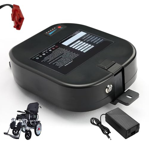 HJGHY 24v 7.8ah, 24V 7,8Ah 10Ah Akku für Elektrorollstühle, wiederaufladbarer 24-Volt-Lithium-Ionen-Akku für 300W Elektrorollstühle für Senioren (inkl. Ladegerät)