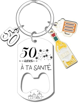 YJYJZX Cadeau Homme 18 21 30 40 50 60 Ans Anniversaire Porte Clef Cadeaux Anniversaire cadeau pour les meilleurs ami papa tonton papy parrain