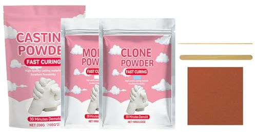 Polvere per Calchi per Stamp - 100g Ad Attivazione Acquosa Essiccazione Rapida,Argilla Modellazione Manuale Kit Polvere di Gesso | Per Compleanno San Progetti Artistici Decorazione Casa Coppie