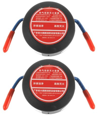Kichvoe Lot de 2 Autocollants extincteurs aérosol pour véhicules - Auto-activables, 10 g, adhésif au Dos, pour Voiture, Moteur, Garage ou Bureau.