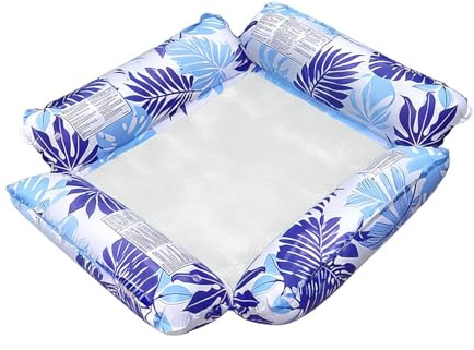 Sillón flotante de piscina – 4 tubos de hoja ergonómicos | Flotador hinchable para adultos con sillón lounge de piscina, para playa, jardín, río, mar, , agua y baños de sol