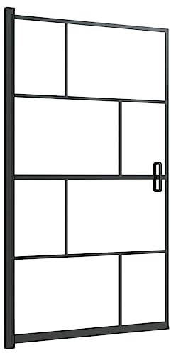Duschkabin ESG 80 x 140 cm svart med aluminiumprofil, säkerhetsglas, duschvägg, duschavskiljare, skjutdörr, pendeldörr, stänkskydd för badrumsnisch