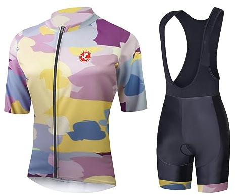 UGLY FROG Milchfaser Radsport Anzüge Herren Kurzarm Trikots+Bib Kurze Hosen Gel Pad Summer Cycling Kit Triathlon Clothes für Radsport Rennrad Einzigartig Designs